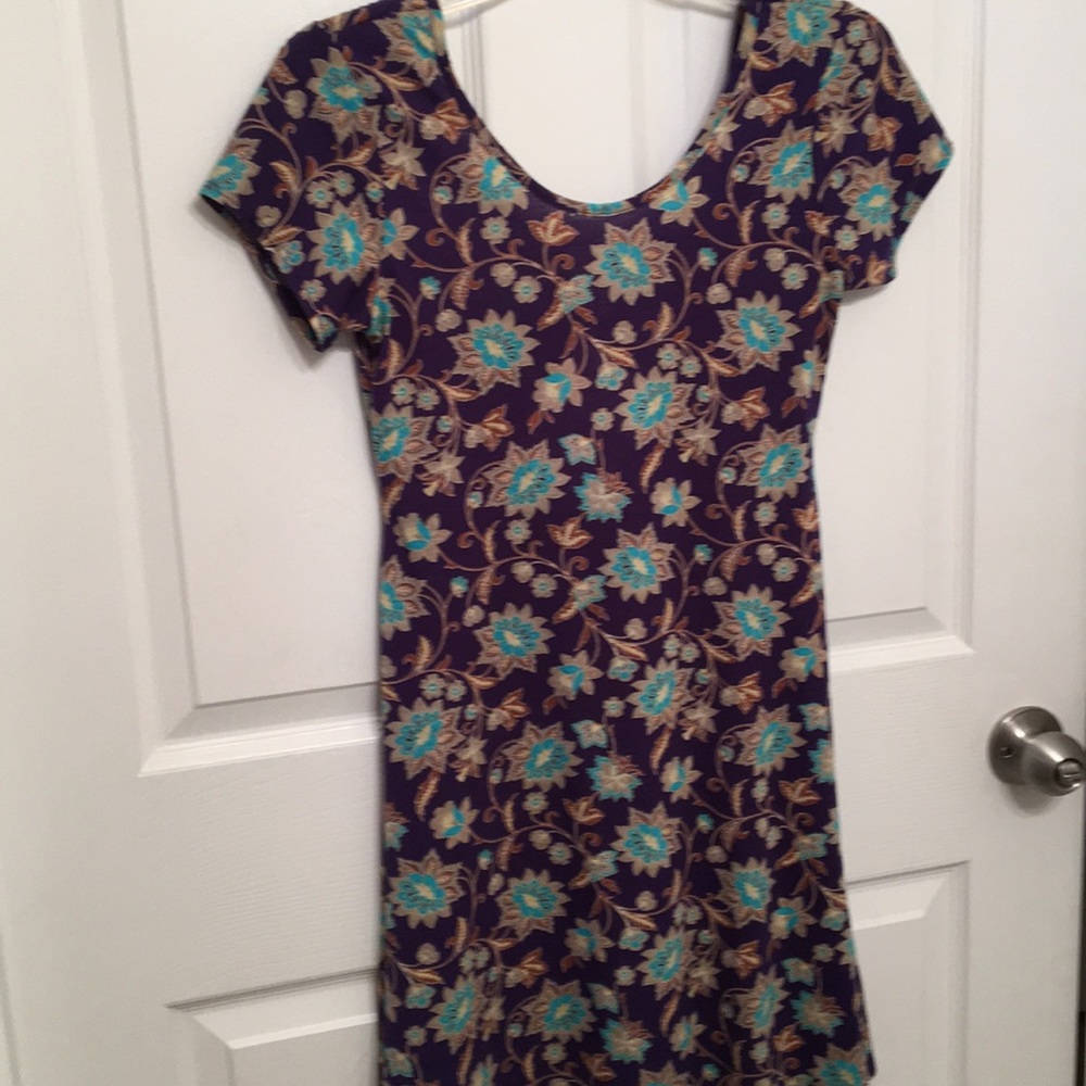 Purple Floral Cap sleeve Dress